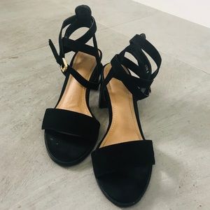 Novo Black Strappy Heels
